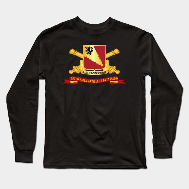650th Field Artillery Battalion - DUI w Br - Ribbon X 300 Long Sleeve T-Shirt by twix123844